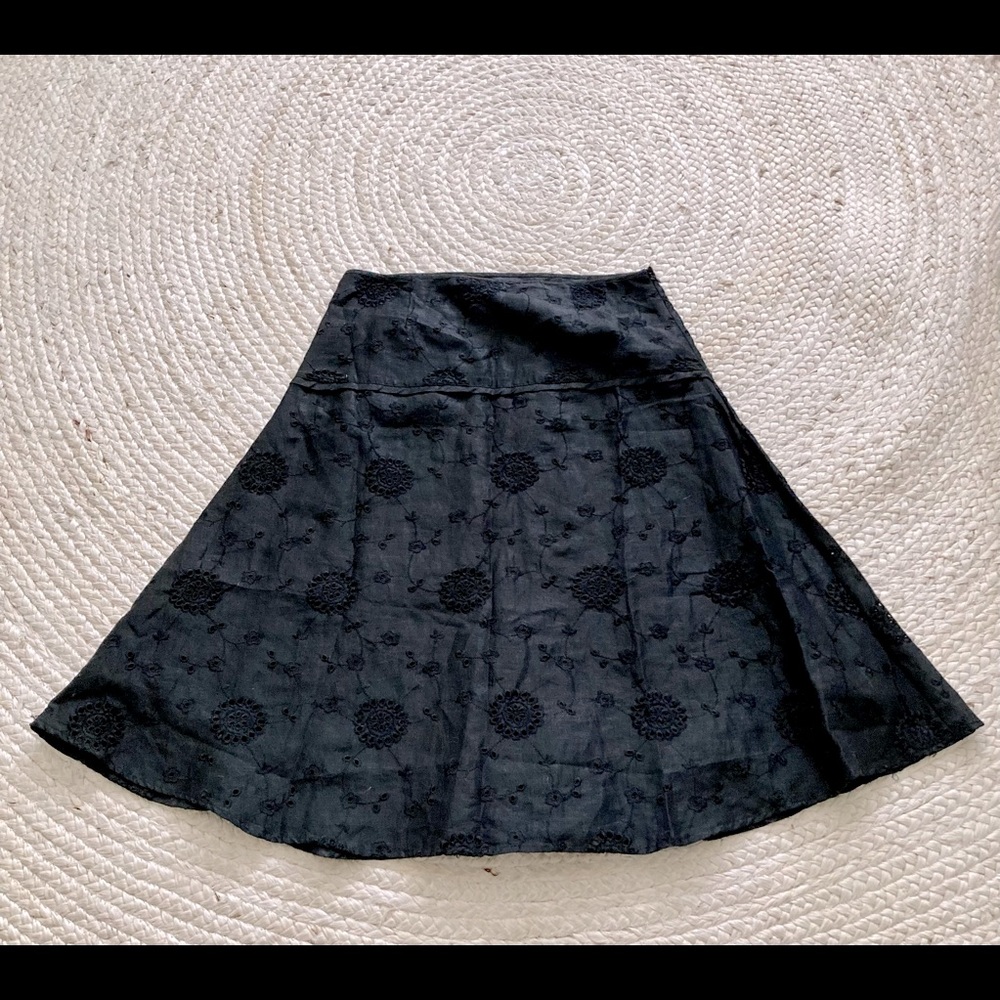Vintage Carole Little 90’s linen eyelet skirt